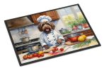 Wirehaired Pointing Griffon The Chef Doormat Front Door Mat Indoor Outdoor Rugs for Entryway, Non Slip Washable Low Pile, 24H X 36W