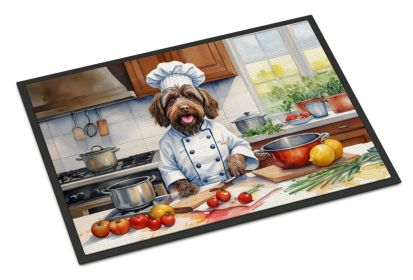 Wirehaired Pointing Griffon The Chef Doormat Front Door Mat Indoor Outdoor Rugs for Entryway, Non Slip Washable Low Pile, 24H X 36W