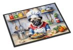 Pug The Chef Doormat Front Door Mat Indoor Outdoor Rugs for Entryway, Non Slip Washable Low Pile, 24H X 36W