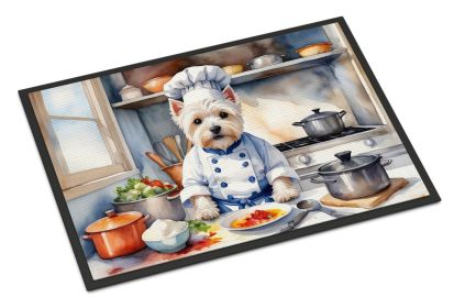 Westie The Chef Doormat Front Door Mat Indoor Outdoor Rugs for Entryway, Non Slip Washable Low Pile, 24H X 36W