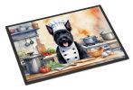 Scottish Terrier The Chef Doormat Front Door Mat Indoor Outdoor Rugs for Entryway, Non Slip Washable Low Pile, 24H X 36W