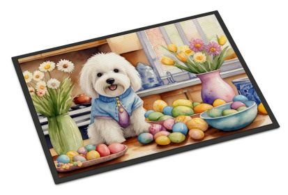 Decorating Easter Coton de Tulear Doormat Front Door Mat Indoor Outdoor Rugs for Entryway, Non Slip Washable Low Pile, 24H X 36W