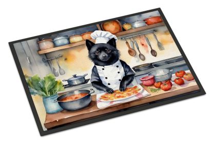 Schipperke The Chef Doormat Front Door Mat Indoor Outdoor Rugs for Entryway, Non Slip Washable Low Pile, 24H X 36W