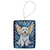 Coton de Tulear My Angel Porcelain Ornament Christmas Tree Hanging Decorations for Home Christmas Holiday, Rectangle, Gift, Multicolor