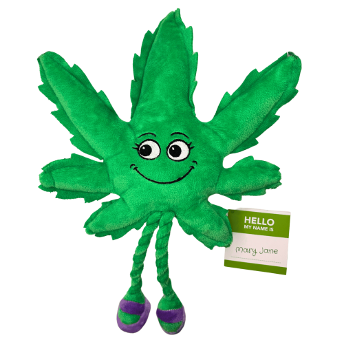My Name is Mary Jane, Cute Stuffed Parody Marijuana Leaf Dog Toy, Funny Squeaky Weed Toy, Cool Plush Novelty 420 Gift for Puppies & Small My Name is Mary Jane, Cute Stuffed Parody Marijuana Leaf Dog Toy, Funny Squeaky Weed Toy, Cool Plush Novelty 420 Gift for Puppies & Small
