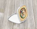 Coton De Tulear and Flowers Compact Mirror Decorative Travel Makeup Mirror for Women Girls Gifts Pocket Makeup Mirror Folding Handheld