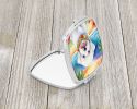 Coton de Tulear Luau Compact Mirror Decorative Travel Makeup Mirror for Women Girls Gifts Pocket Makeup Mirror Folding Handheld