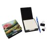 North Carolina Dogwoods in Watercolor PU Leather Note Paper Holder with Artist-Designed Cover, Desk Accessory, Office Gift