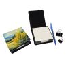 Kentucky Goldenrod in Watercolor PU Leather Note Paper Holder with Artist-Designed Cover, Desk Accessory, Office Gift