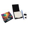 Colorful Begonias PU Leather Note Paper Holder with Artist-Designed Cover, Desk Accessory, Office Gift