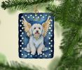 Coton de Tulear My Angel Porcelain Ornament Christmas Tree Hanging Decorations for Home Christmas Holiday, Rectangle, Gift, Multicolor