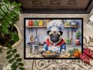 Pug The Chef Doormat Front Door Mat Indoor Outdoor Rugs for Entryway, Non Slip Washable Low Pile, 24H X 36W