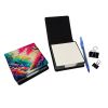 Colorful Azaleas PU Leather Note Paper Holder with Artist-Designed Cover, Desk Accessory, Office Gift