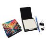 Colorful Alstroemerias PU Leather Note Paper Holder with Artist-Designed Cover, Desk Accessory, Office Gift