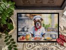 Staffordshire Bull Terrier The Chef Doormat Front Door Mat Indoor Outdoor Rugs for Entryway, Non Slip Washable Low Pile, 24H X 36W