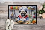 Pug The Chef Doormat Front Door Mat Indoor Outdoor Rugs for Entryway, Non Slip Washable Low Pile, 24H X 36W