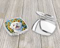 Coton de Tulear in Sunflowers Compact Mirror Decorative Travel Makeup Mirror for Women Girls Gifts Pocket Makeup Mirror Folding Handheld