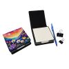 Colorful Crocus PU Leather Note Paper Holder with Artist-Designed Cover, Desk Accessory, Office Gift