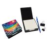 Colorful Daisies PU Leather Note Paper Holder with Artist-Designed Cover, Desk Accessory, Office Gift