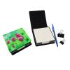 Vermont Red Clover in Watercolor PU Leather Note Paper Holder with Artist-Designed Cover, Desk Accessory, Office Gift