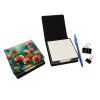 Ohio Scarlet Carnations in Watercolor PU Leather Note Paper Holder with Artist-Designed Cover, Desk Accessory, Office Gift
