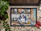 Siberian Husky The Chef Doormat Front Door Mat Indoor Outdoor Rugs for Entryway, Non Slip Washable Low Pile, 24H X 36W