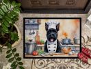 Scottish Terrier The Chef Doormat Front Door Mat Indoor Outdoor Rugs for Entryway, Non Slip Washable Low Pile, 24H X 36W