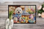 Decorating Easter Coton de Tulear Doormat Front Door Mat Indoor Outdoor Rugs for Entryway, Non Slip Washable Low Pile, 24H X 36W