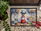 Schnauzer The Chef Doormat Front Door Mat Indoor Outdoor Rugs for Entryway, Non Slip Washable Low Pile, 24H X 36W