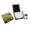 Nebraska Goldenrod in Watercolor PU Leather Note Paper Holder with Artist-Designed Cover, Desk Accessory, Office Gift