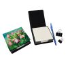 Minnesota Pink and White Lady's Slippers in Watercolor PU Leather Note Paper Holder with Artist-Designed Cover, Desk Accessory, Office Gift